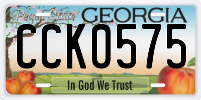 GA license plate CCK0575