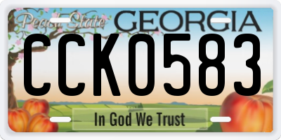 GA license plate CCK0583
