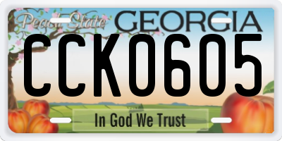 GA license plate CCK0605