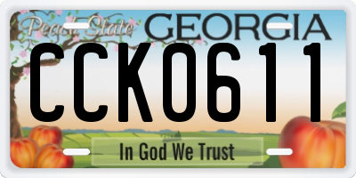 GA license plate CCK0611