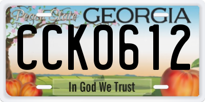 GA license plate CCK0612