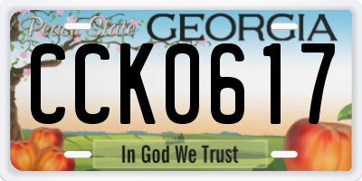GA license plate CCK0617