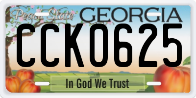 GA license plate CCK0625