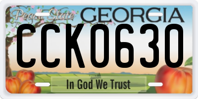 GA license plate CCK0630