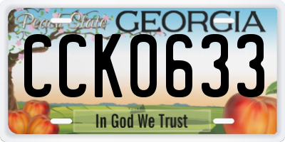 GA license plate CCK0633