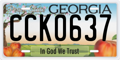 GA license plate CCK0637