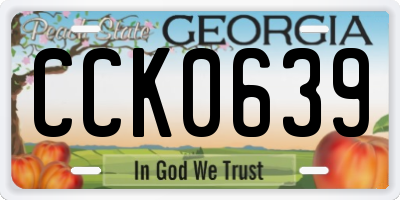 GA license plate CCK0639