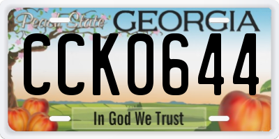 GA license plate CCK0644