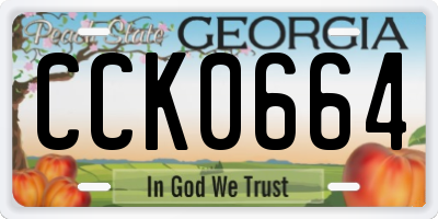 GA license plate CCK0664