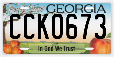GA license plate CCK0673
