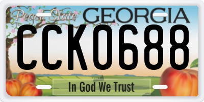 GA license plate CCK0688