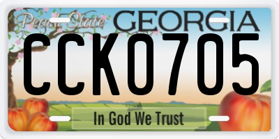 GA license plate CCK0705
