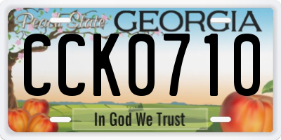 GA license plate CCK0710