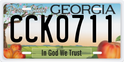GA license plate CCK0711