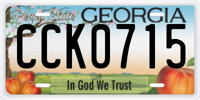 GA license plate CCK0715