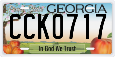 GA license plate CCK0717