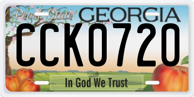 GA license plate CCK0720