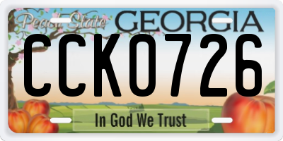 GA license plate CCK0726