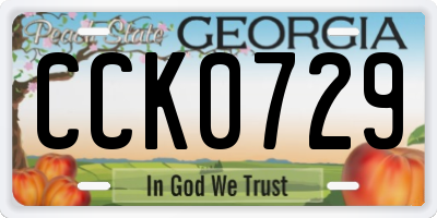 GA license plate CCK0729