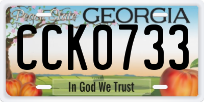 GA license plate CCK0733