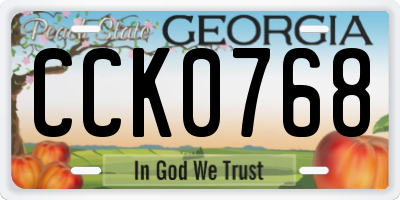 GA license plate CCK0768