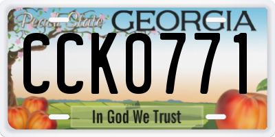 GA license plate CCK0771
