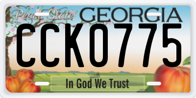 GA license plate CCK0775