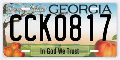 GA license plate CCK0817