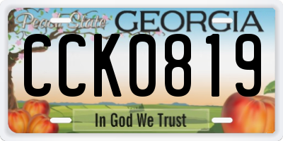 GA license plate CCK0819