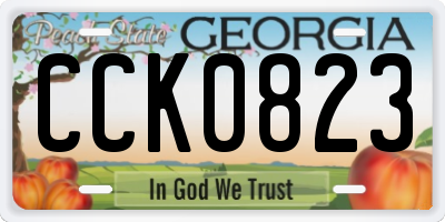 GA license plate CCK0823