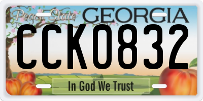 GA license plate CCK0832