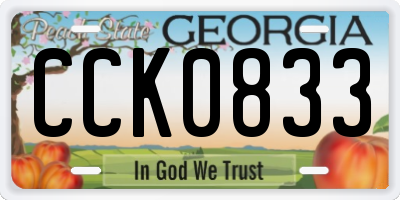 GA license plate CCK0833