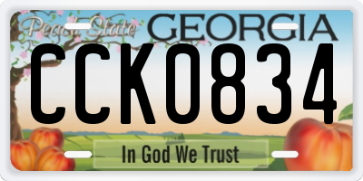 GA license plate CCK0834