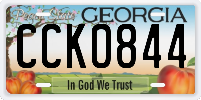 GA license plate CCK0844