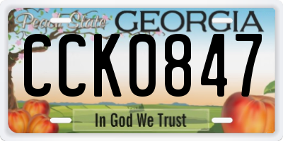 GA license plate CCK0847