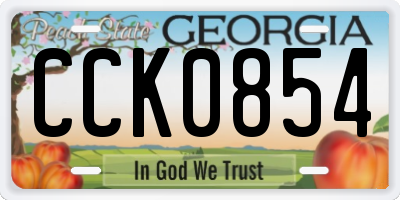 GA license plate CCK0854