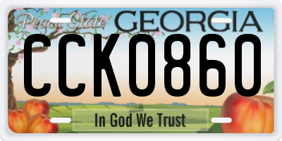 GA license plate CCK0860