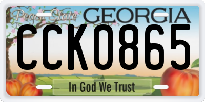 GA license plate CCK0865