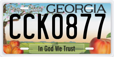 GA license plate CCK0877