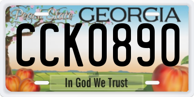 GA license plate CCK0890