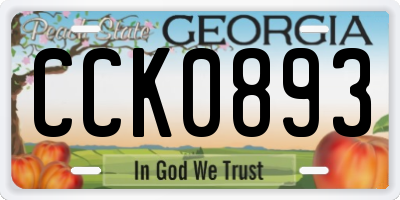 GA license plate CCK0893
