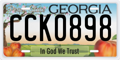 GA license plate CCK0898