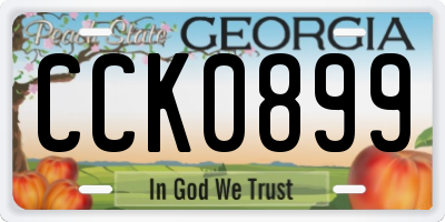 GA license plate CCK0899
