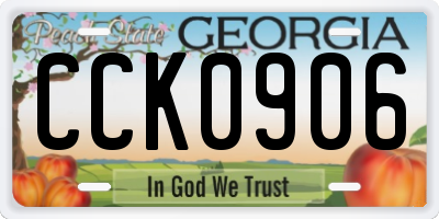 GA license plate CCK0906
