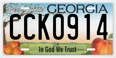 GA license plate CCK0914