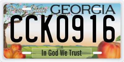 GA license plate CCK0916
