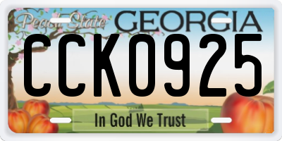 GA license plate CCK0925