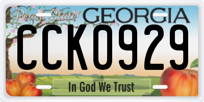 GA license plate CCK0929