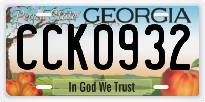 GA license plate CCK0932