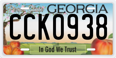 GA license plate CCK0938